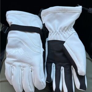 Gordini Women's White and Black Winter Gloves